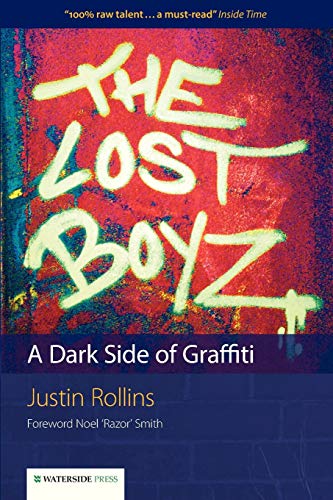 Book cover with yellow graffiti-style text on a red textured background.
