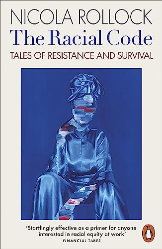 Book cover: “The Racial Code” with a blue-toned portrait of a veiled figure.