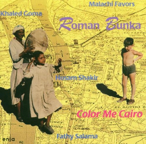 Album cover with three people on a yellow map background, featuring artist names.