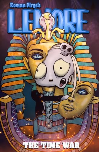 Comic book cover: ghostly girl with Egyptian pharaoh mask and gun.