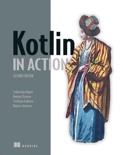 Book cover: “Kotlin in Action, Second Edition” with historical portrait.