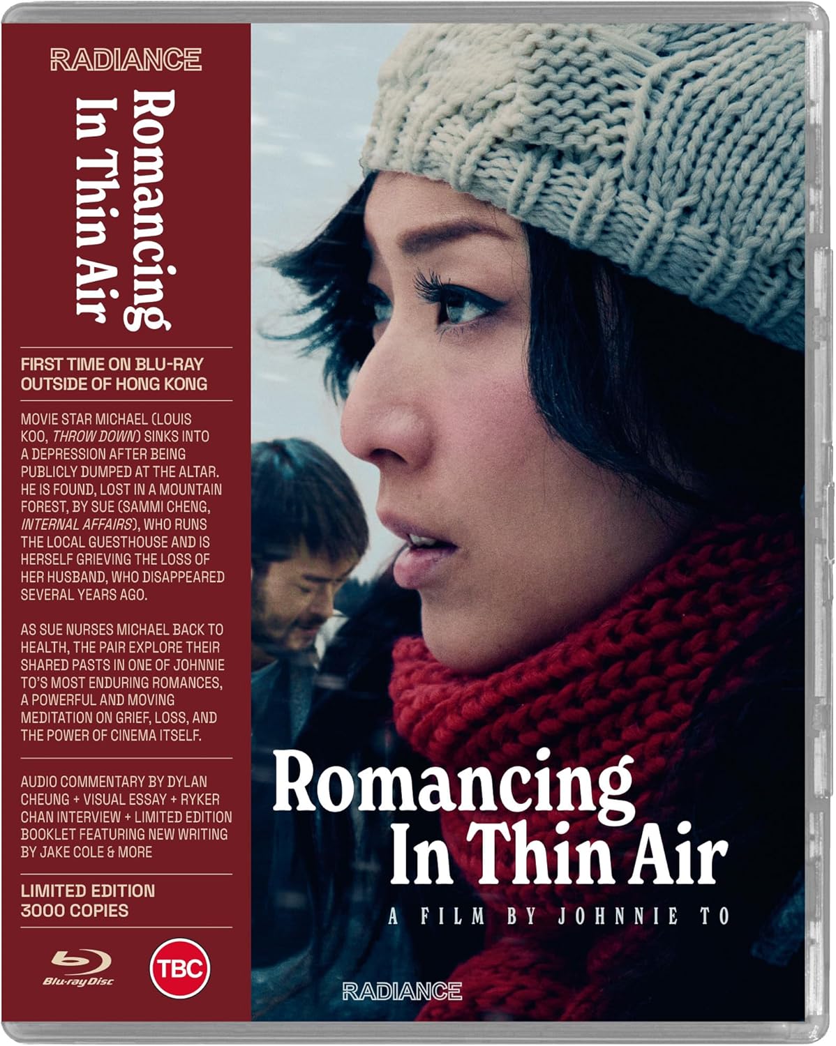 Blu-ray cover for "Romancing in Thin Air" featuring a man’s portrait.