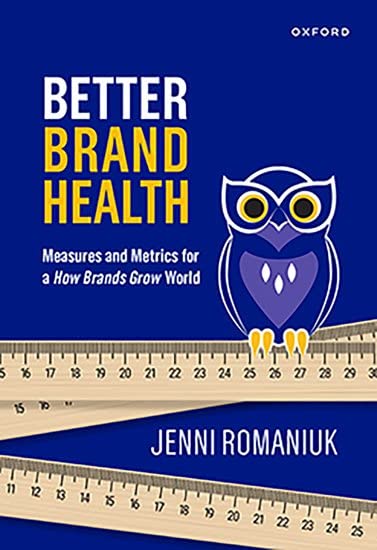 Book cover featuring an owl illustration, rulers, and the title Better Brand Health.