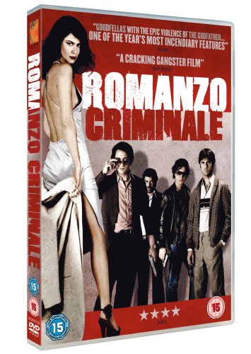DVD cover for "Romanzo Criminale" featuring a woman and group of men.
