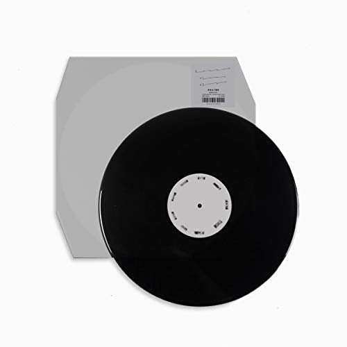 Black vinyl record with white sleeve and barcode sticker.