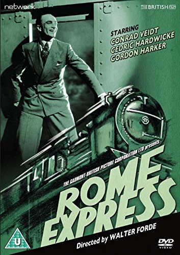 DVD cover for the film Rome Express featuring a man standing by a train.