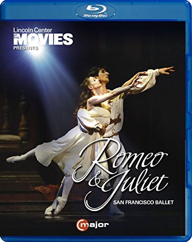 Blu-ray cover featuring two ballet dancers performing Romeo and Juliet on stage.