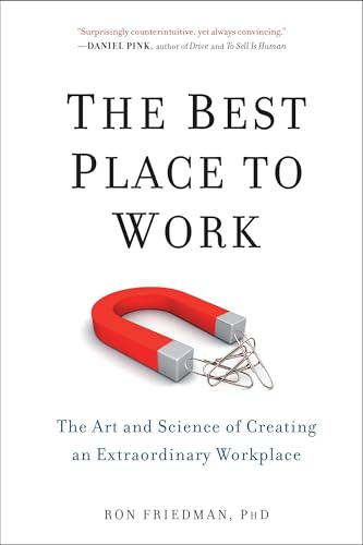 Book cover with red magnet attracting paperclips, titled “The Best Place To Work.”
