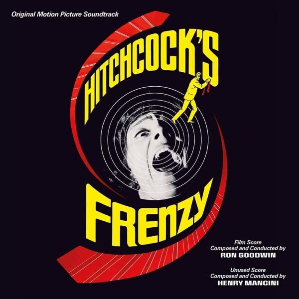 CD cover for "Frenzy" soundtrack, featuring a distressed face and spiral design.
