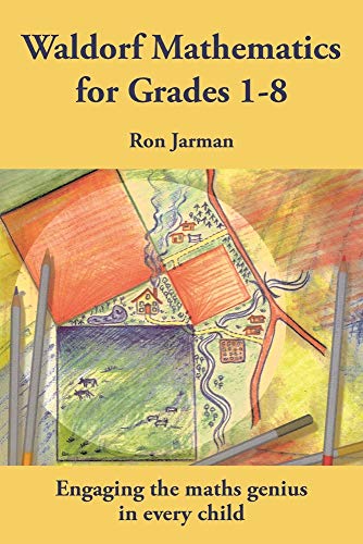 Book cover: "Waldorf Mathematics" with colorful, hand-drawn landscape illustration.