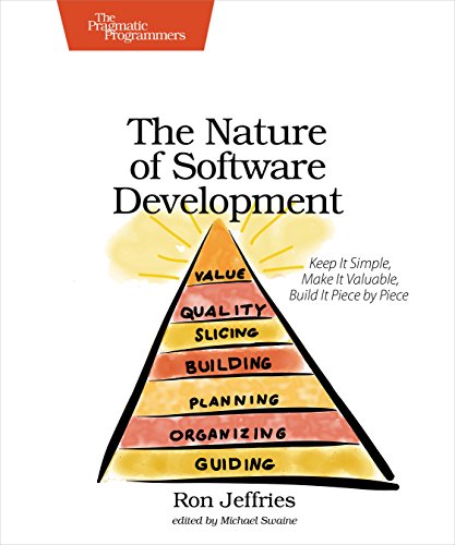 Book cover with a pyramid diagram illustrating software development stages.