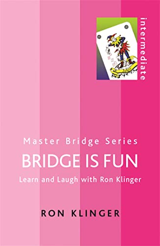 Book cover: "Bridge is Fun" with a jester card and pink gradient.