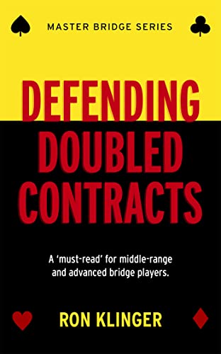 Book cover: "Defending Doubled Contracts" with card suit graphics.