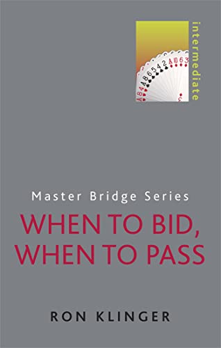 Book cover: "When to Bid" by Ron Klinger, with playing cards.