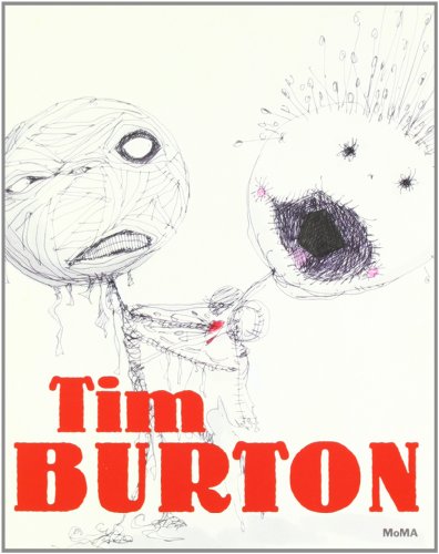 Book cover featuring Tim Burton's sketch of two grotesque figures and red bold text.