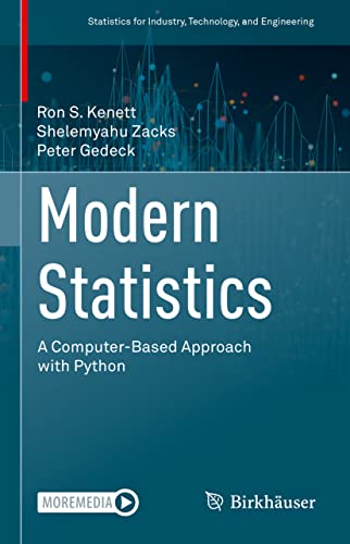 Book cover: "Modern Statistics" with Python, blue background, white text.