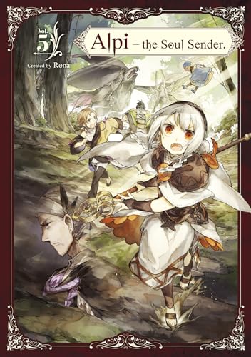 Fantasy illustration of characters in a forest, book cover for "Alpi the Soul Sender Vol.5".