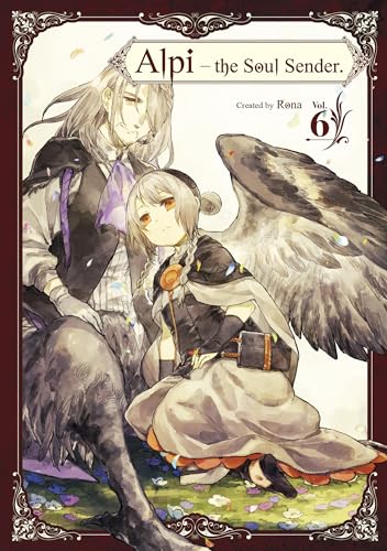 “Alpi the Soul Sender” Vol. 6 cover: two figures with avian features.