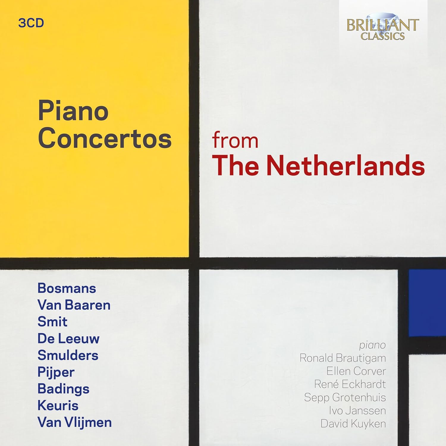 CD cover for "Piano Concertos from The Netherlands" by Brautigam & Kuyken.