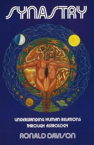 Book cover with illustrated figure and celestial bodies, titled "Synastry.