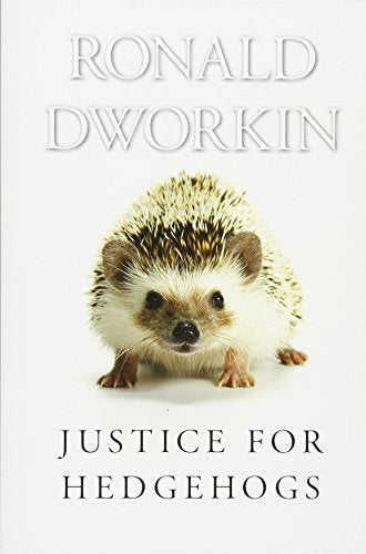 Book cover: "Justice for Hedgehogs" with a hedgehog image.