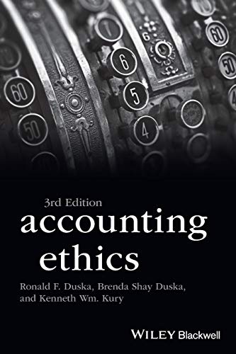 Book cover: "Accounting Ethics," 3rd edition, with vintage cash register imagery.
