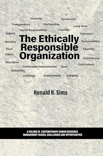 Book cover with title "The Ethically Responsible Organization" and related keywords.
