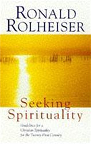 Book cover with yellow and white abstract design, title "Seeking Spirituality".