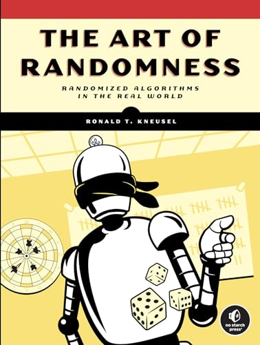 Book cover with a blindfolded robot, dice, and a dartboard illustration.