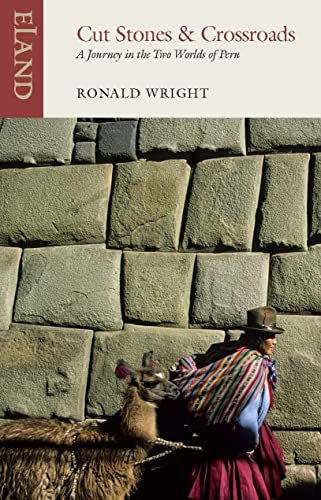 Book cover featuring a woman and llama beside an Inca stone wall.