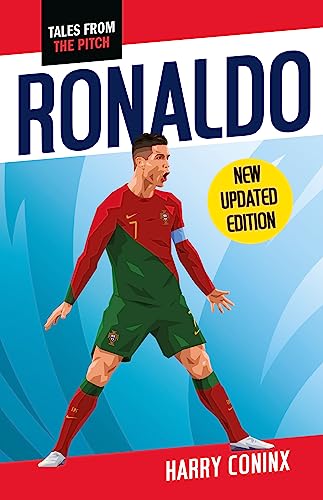 Book cover featuring an illustration of Cristiano Ronaldo in a Portugal soccer kit.