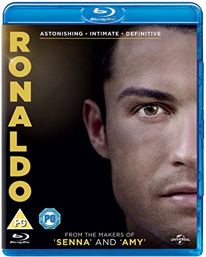 Blue-ray case with a close-up of a man's face and "RONALDO" written vertically.