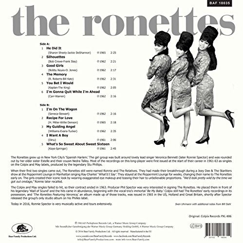 Vinyl record cover featuring three women in matching outfits, 1960s style.