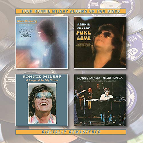 CD cover with four Ronnie Milsap album covers and CD graphics in background.