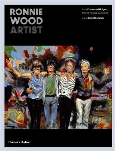 Book cover: "Ronnie Wood Artist" featuring a painted group portrait.