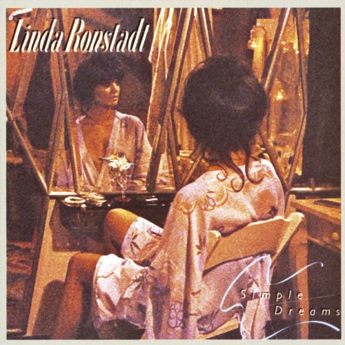 Linda Ronstadt album cover, "Simple Dreams," showing a woman in a mirror.