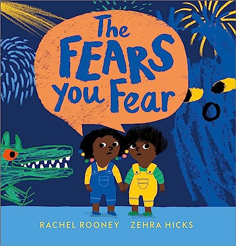 Book cover showing two children holding hands before a large monster and a crocodile.