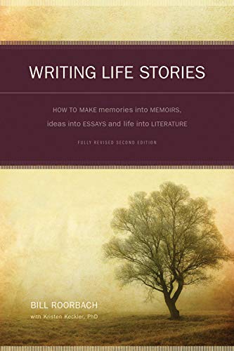 Book cover: "Writing Life Stories" with a lone tree in a field.