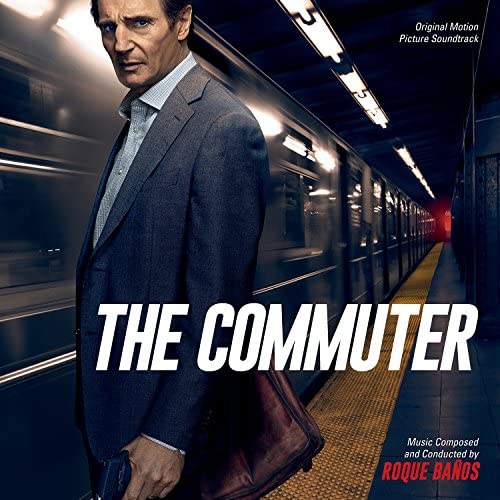 CD cover for The Commuter soundtrack featuring a man inHS in a suit.