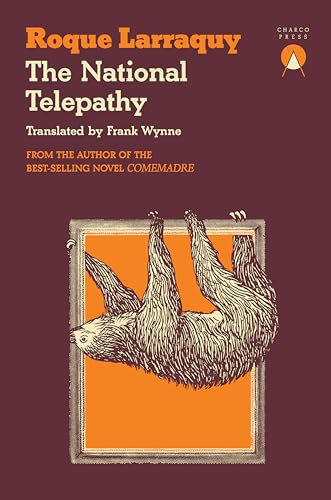 Book cover: "The National Telepathy" with a sloth hanging in a frame.