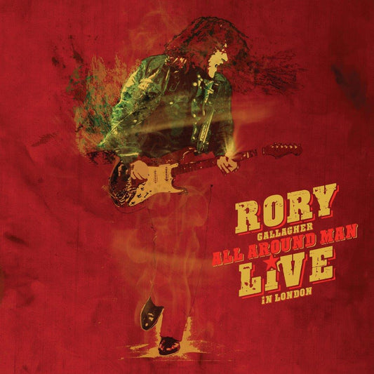 Album cover featuring Rory Gallagher playing electric guitar against a textured red background.