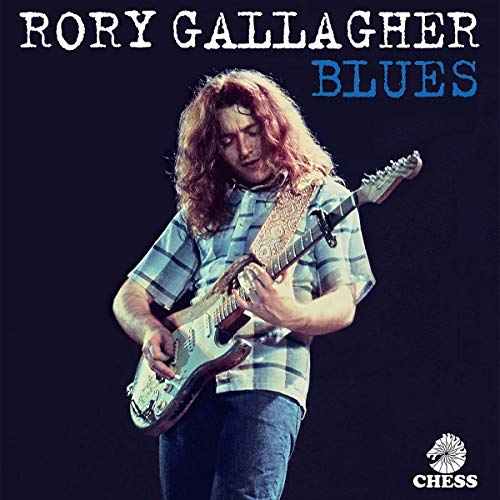 Rory Gallagher playing a sunburst electric guitar on album cover.