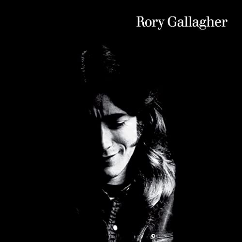 Black and white album cover featuring a portrait of Rory Gallagher.