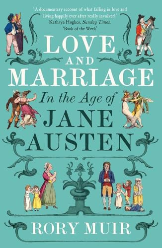 Book cover with teal background, Regency-era illustrations, and the title Love and Marriage.