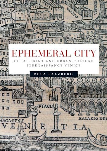 Book cover with a detailed, historic map of Venice and title text.
