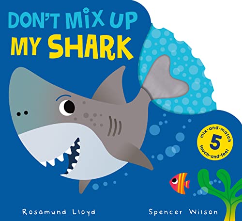 Children’s book cover featuring a cartoon shark with touch-and-feel textures.