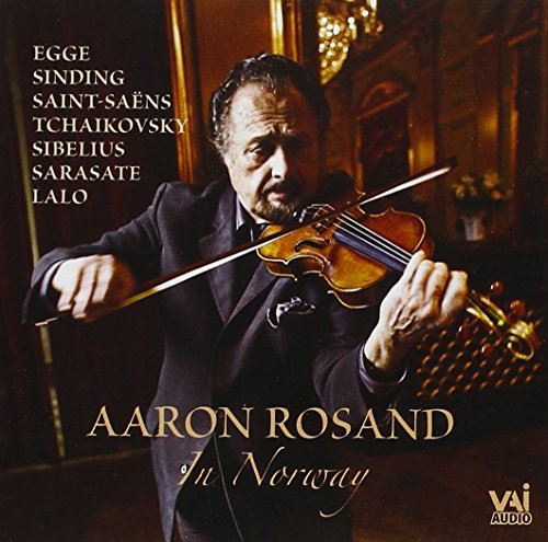 Aaron Rosand playing violin, CD cover with composer names listed.
