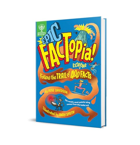 Blue book cover with colorful illustrations of extreme facts and people.