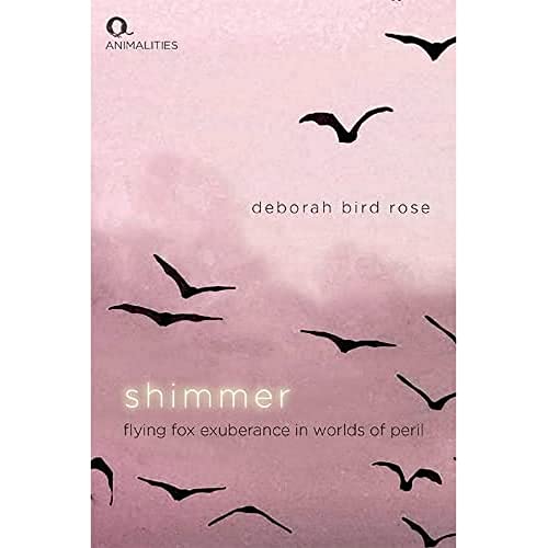 Book cover with pink background and silhouettes of flying foxes.