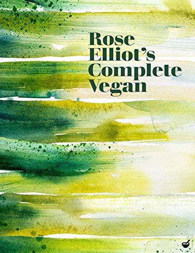 Book cover: "Rose Elliot's Complete Vegan" with green watercolor background.